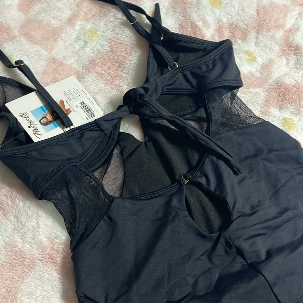 NWT Mapale black one piece swimsuit L/XL - Picture 8 of 10